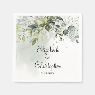 Grünpflanzen von Boho eucalyptus Blätter Hochzeit Serviette