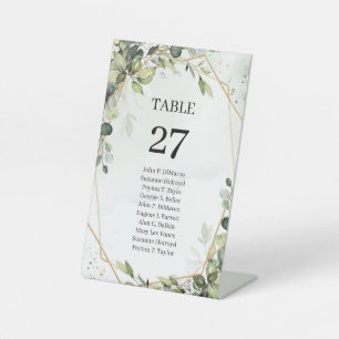 Grünpflanzen von Boho eucalyptus foliage Tischnumm Sockelschild