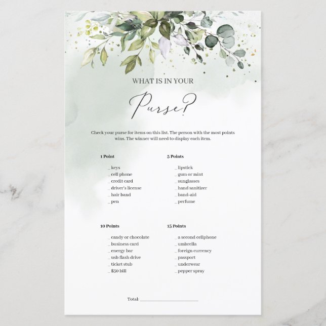 Grünpflanzen von Boho Was ist in deinem Purse-Spie (Vorderseite)