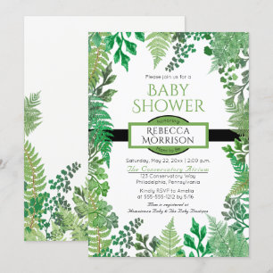 Grünpflanzen   Wild Ferns Baby Shower Einladungen