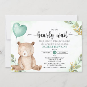 Grünpflanzen wir können Teddy Bear Baby Dusche war Einladung