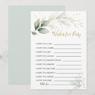 Grünpflanzen Wünsche für Baby Shower Game Invit Einladung