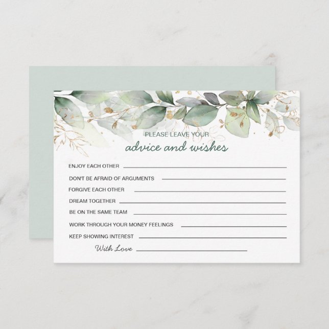 Grünpflanzenberatung & Wünsche für Neuen Herrn & F Einladung (Vorne/Hinten)