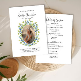 Grünrahmen Foto Beerdigung Bestellung der Servicek Einladung