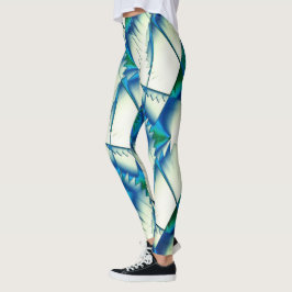Grünsägen oder Zickzack auf intensiven Zyan bis kö Leggings