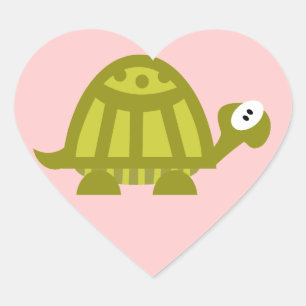 Grünschildkröte Herz-Aufkleber
