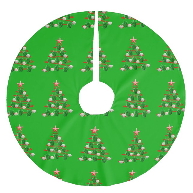 Grünschildkröten Weihnachtsbaum Polyester Weihnachtsbaumdecke (Vorderseite)