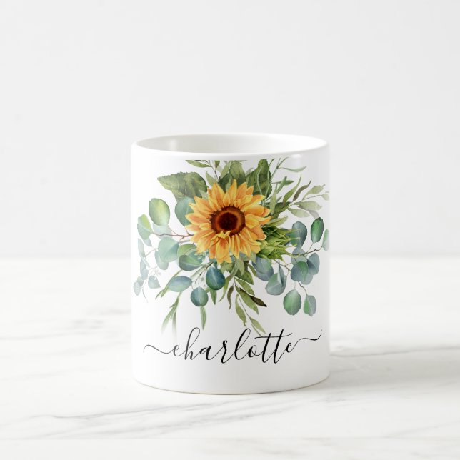 Grünschrift für Eukalyptusgrün Kaffeetasse (Mittel)