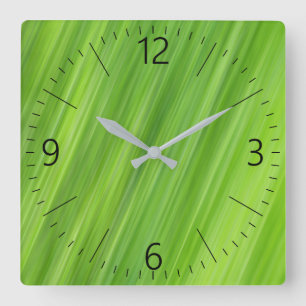 Grünstreifen Quadratische Wanduhr