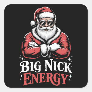 Grunt Style Big Nick Energie lustiger Santa Weihna Quadratischer Aufkleber