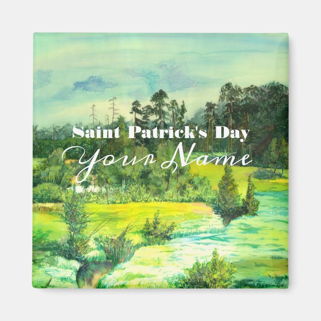 Grüntal-Malerei Wasserfarbe Magnet (Vorne)