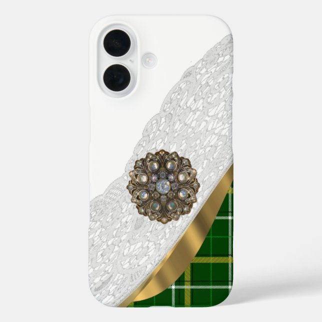 Grüntartan kariert Case-Mate iPhone hülle (Rückseite)