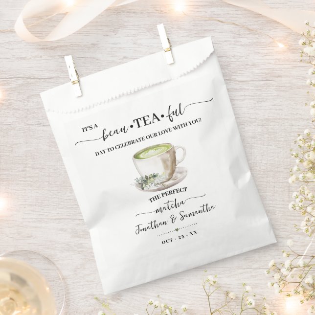 Grüntee Matcha Tee Hochzeitsgeschenktüten Geschenktütchen (Ausgeschnitten)