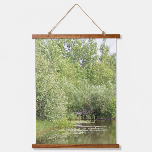 Grünteich-Wandbehang Wandteppich Mit Holzrahmen (Vorderseite)
