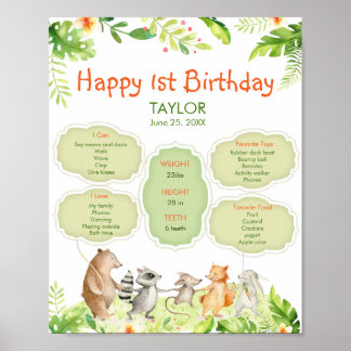Grüntiere Freunde Party Happy Birthday Poster