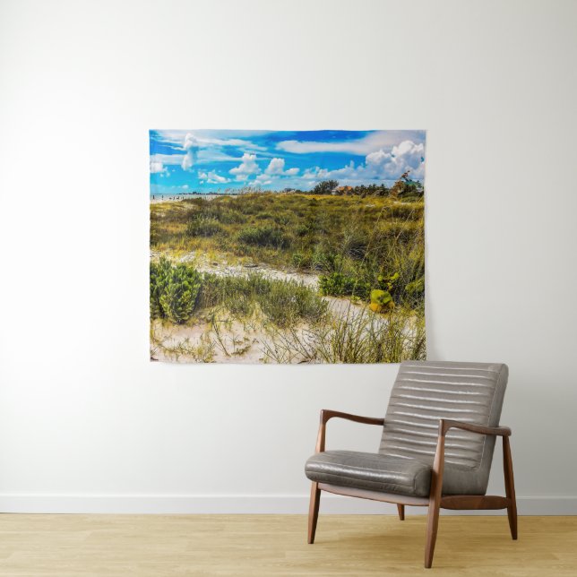 Grüntöne am Strand Wandteppich (Beispiel (Horizontal))