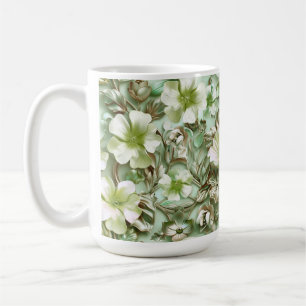 Grüntöne, Blumenmuster Kaffeetasse