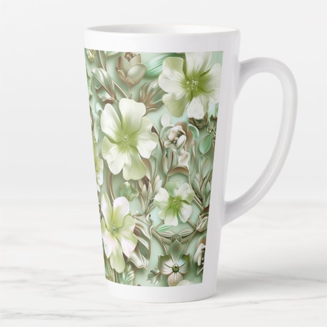Grüntöne, Blumenmuster Milchtasse (Rechts)