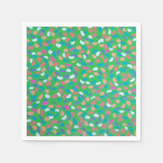 Grüntöne des Frühlings Malerische Kunst Serviette (Vorderseite)