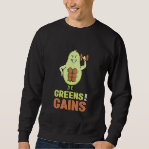 Grüntöne für Gewinne Vegetarische Vegane Fitness Sweatshirt