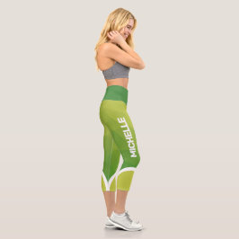 Grüntöne mit dem Namen modern Capri Leggings