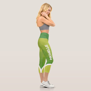 Grüntöne mit dem Namen modern Capri Leggings