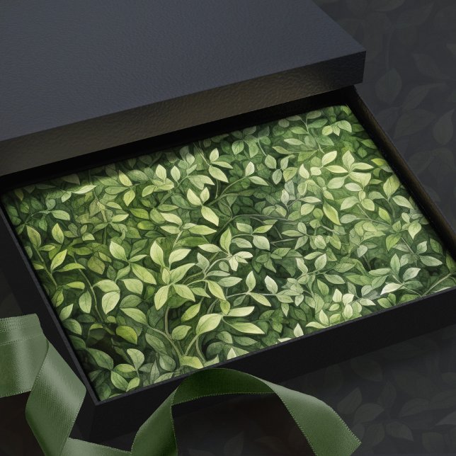 Grüntöne mit Wasserfarbenwald, neutrale Babydusche Seidenpapier (Von Creator hochgeladen)