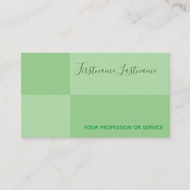 Grüntöne rechteckige, Limone Kalligraphie Visitenkarte (Vorderseite)