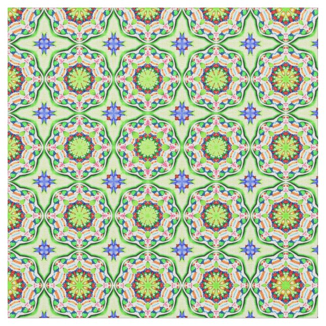 Grüntöne und Blues der geometrischen Muster Stoff (Nahaufnahme)
