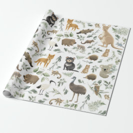 Grünwald Australian Animals Baby Birthday Geschenkpapier
