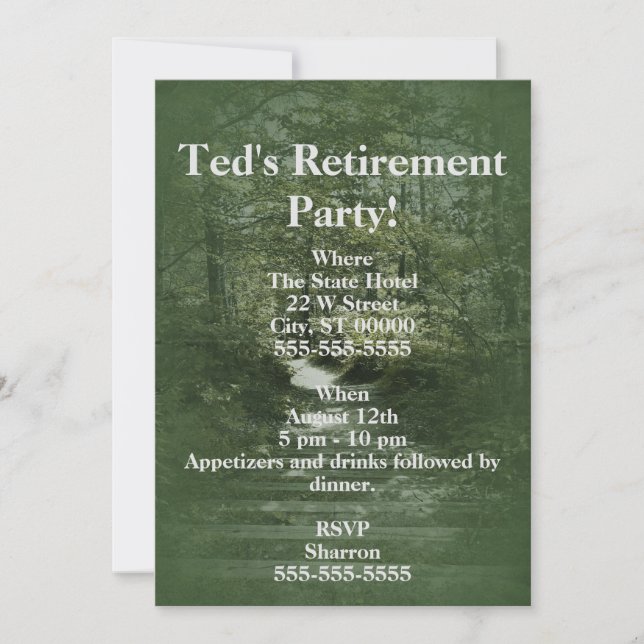 Grünwald mit Treppenweg Einladung (Vorderseite)