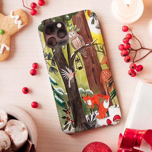 Grünwald mit Waldtieren Weihnachten Case-Mate iPhone Hülle (Von Creator hochgeladen)