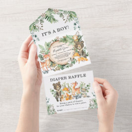 Grünwald Waldtiere Kinderdusche All In One Einladung