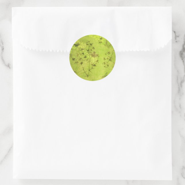 Grünwald-Wildblumen Schmetterling Runder Aufkleber (Tasche)