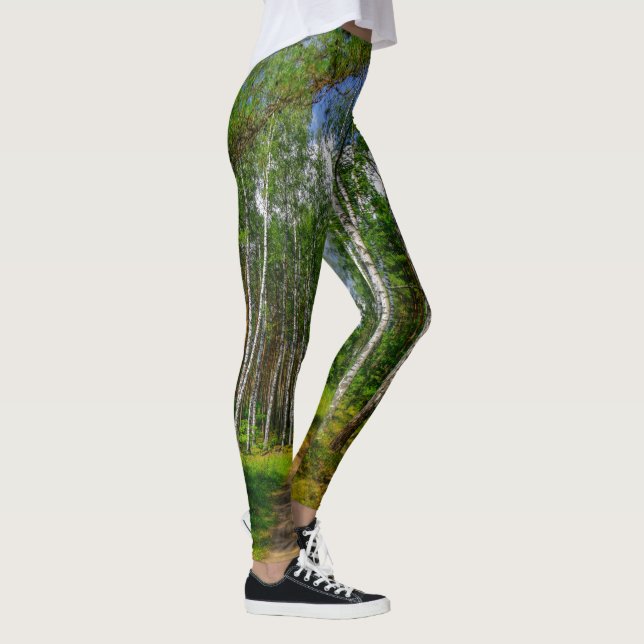 Grünwaldbäume Naturschutzgebiet Himmel Landschaft Leggings (Rechts)