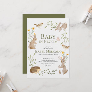 Grünwaldtiere Waldtiere Waldland Baby in Bloom Einladung