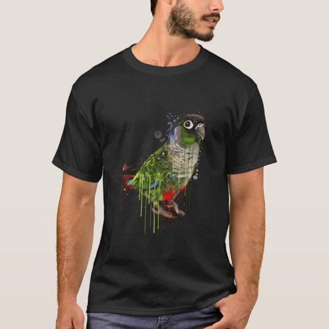 Grünwangensittich Conure Papagei T-Shirt (Vorderseite)