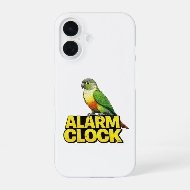 Grünwangensittich Wecker iPhone 16 Hülle (Rückseite)