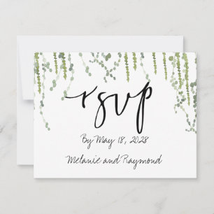 Grünweine Hochzeit RSVP 2 Mail Back Card Karte