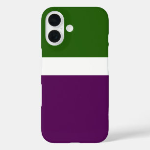 Grünweißes Lila Schlichtes Farbblockdesign iPhone 16 Hülle