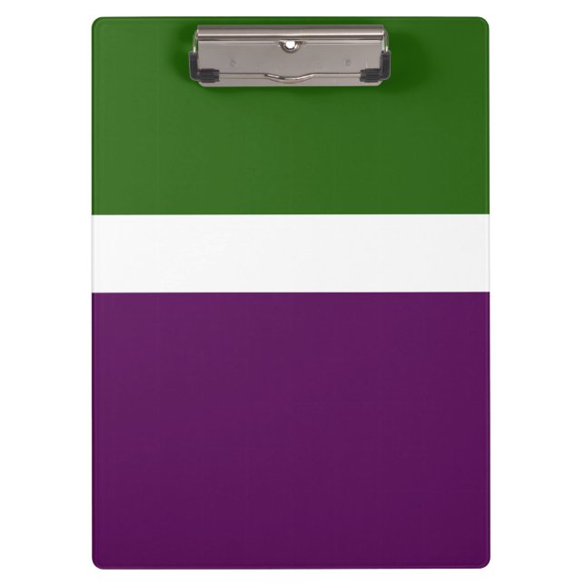 Grünweißes Lila Schlichtes Farbblockdesign Klemmbrett (Vorderseite)