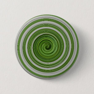 Grünweißes Spiralmuster Button