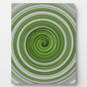 Grünweißes Spiralmuster Fotoplatte