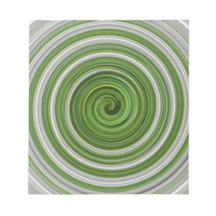 Grünweißes Spiralmuster Notizblock