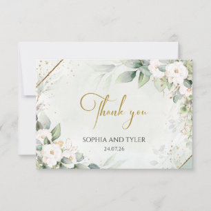 Grünzeug Eukalyptus Weiße Rosen Hochzeit Danke
