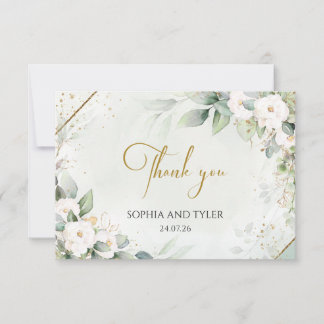 Grünzeug Eukalyptus Weiße Rosen Hochzeit Danke