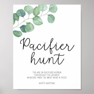 Grünzeug - Schnuller Jagd Baby Shower Spiel Poster