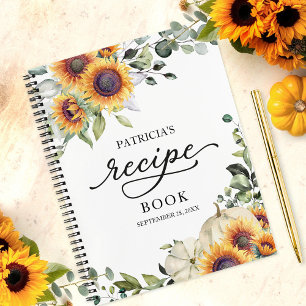 Grünzeug Sonnenblumen Brautparty Rezeptbuch Notizbuch
