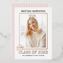 Gruppe 2023 Rose Goldfolie Abschluss Foto Folie Folieneinladung