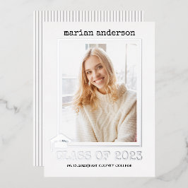 Gruppe 2023 Silberfolie Abschluss Foto Folie Folieneinladung